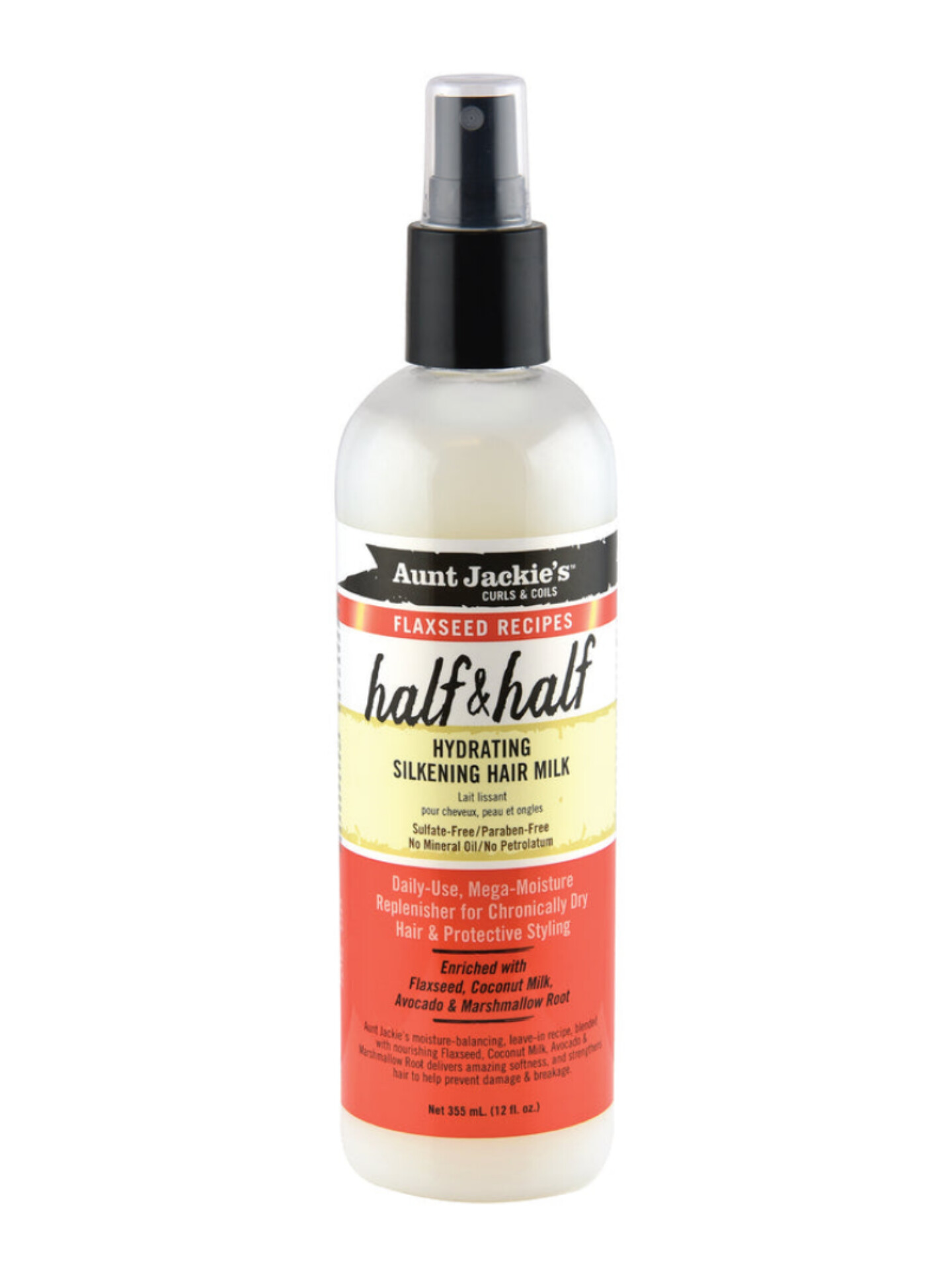 Aunt Jackie's Flaxseed Recipes HALF & HALF Hydrating Silkening Hair Milk –  Natural Hair Avenue