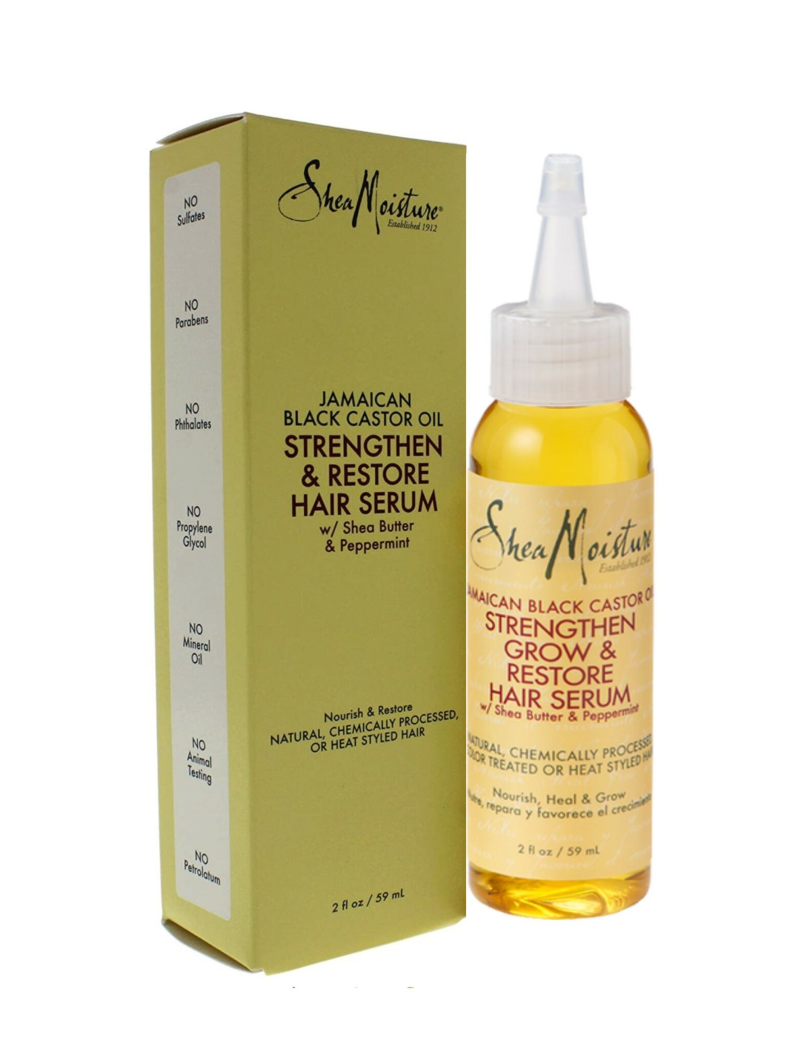 Shea Moisture Jamaican Black Castor Oil Strengthen, Grow & Restore Hair  Serum – Natural Hair Avenue